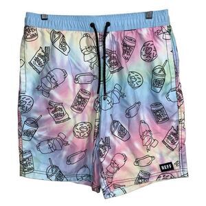 Neff x The Simpsons Homer Donuts tie-dye swim trunks - S